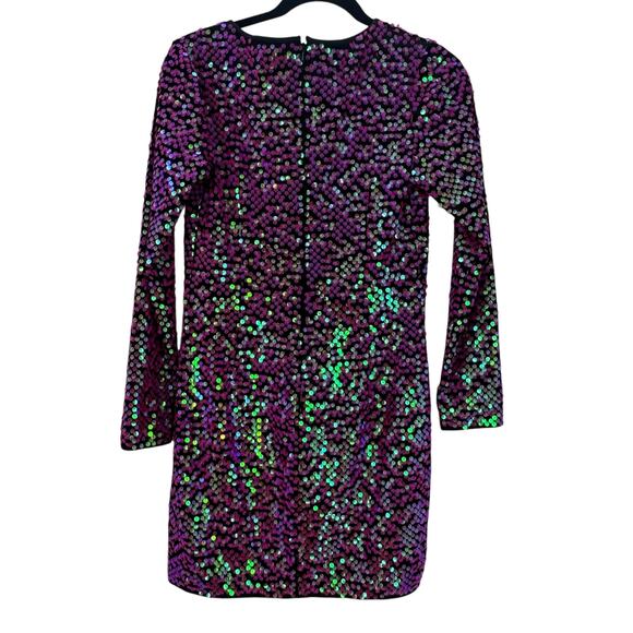 SHO by Tadashi Shoji Long Sleeve Paillette Body-Con Cocktail Dress Size S NWT - Picture 6 of 10